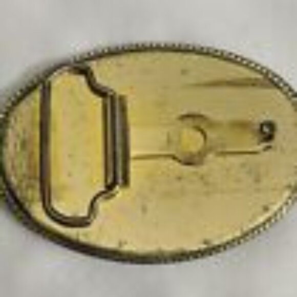 Vintage Incolay Stone Belt Buckle Cameo Sailing Ship Boat Clipper Nautical - Picture 4 of 6